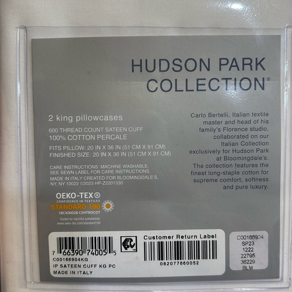 Hudson Park Italian Cuff  Pillowcase Pair, King- - Picture 3 of 3